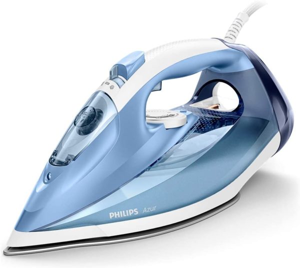 Philips Azur Steam Iron with 180 g Steam Boost And SteamGlide Soleplate 2400 W - Blue