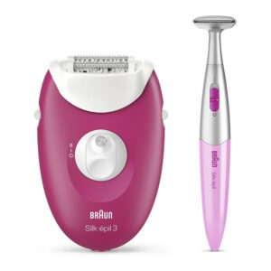 Braun Silk Epil 3 Bikini Trimmer + Epilator – Pink/White