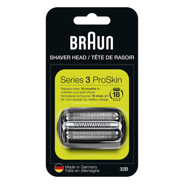 Braun Series 3 32B Electric Shaver Head Replacement - Black