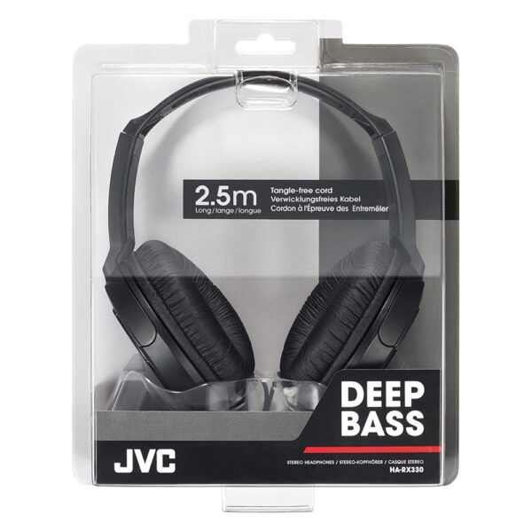 JVC Full-Size Over-Ear Stereo Headphones 2.5M Cord - Black - Image 2