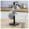 Swan Retro 6 Cup Mug Tree Weighted Base Polished Metal - Black - Image 4