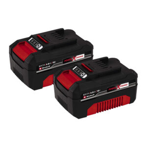 Einhell 18V PXC-Twin Pack 4Ah Batteries in Blister – Red/Black