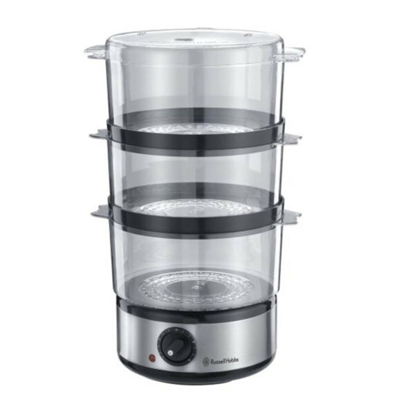 Russell Hobbs Food Collection Compact 3 Tier Food Steamer 400 W 7 Litre - Stainless Steel - Image 2