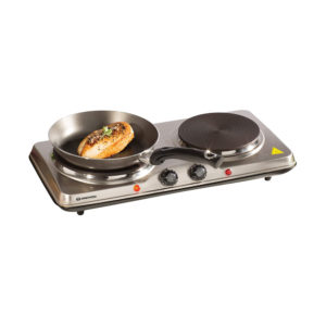 Daewoo Dual Hot Plate Stainless Steel – Silver