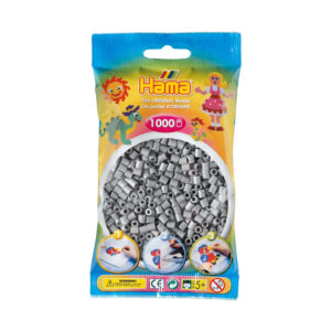 Hama 1000 Midi Beads In Bag Cylindrical Plastic – Grey