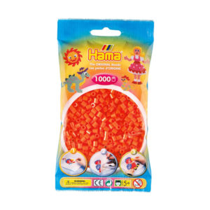 Hama 1000 Midi Beads In Bag Cylindrical Plastic – Orange