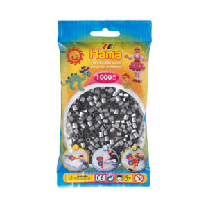 Hama 1000 Midi Beads In Bag Cylindrical Plastic – Silver
