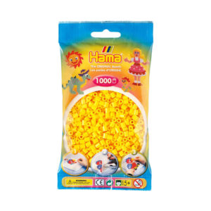 Hama 1000 Midi Beads In Bag Cylindrical Plastic – Yellow