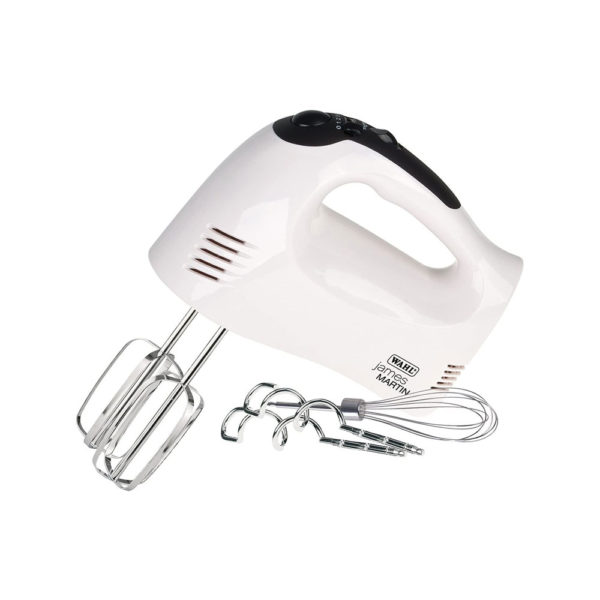 Wahl James Martin Electric Hand Mixer With Dough Hooks And Whisks 300 W 5 Speed Turbo Boost - White/Black