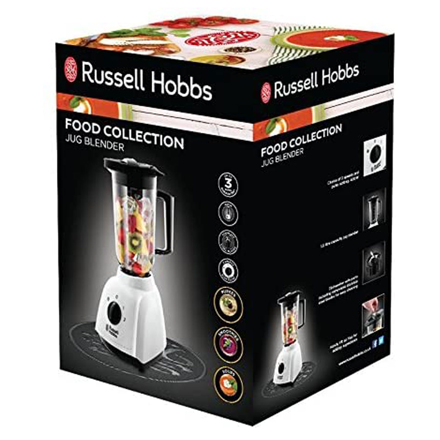 Russell Hobbs Food Collection Jug Blender 400 W 1.5 Litres White
