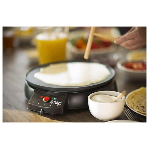 Russell Hobbs Fiesta Crepe And Pancake Maker Electric Non Stick 30cm Hot Plate 1200 W - Black - Image 6