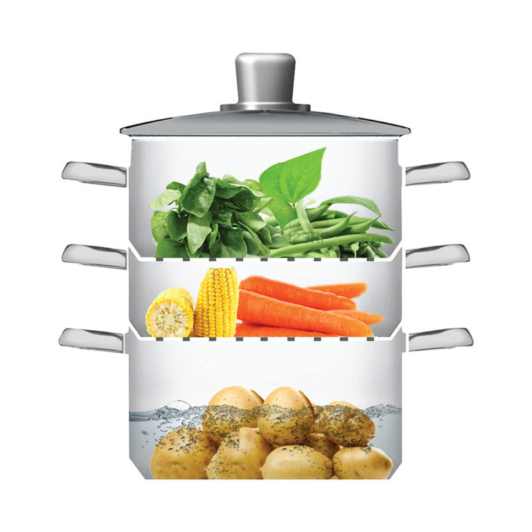 KitchenCraft Stainless Steel Three Tier 20cm Steamer BuysBest