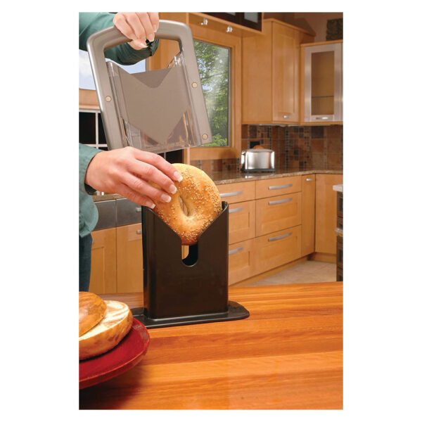 KitchenCraft Bagel Biter Precision Bagel Guillotine - White - Image 4