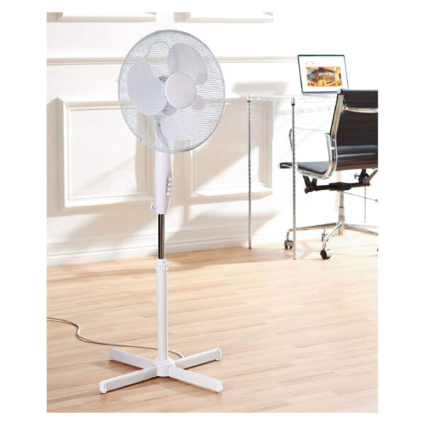 Pedestal Fan Oscillating 16 Inch With 3 Speed Settings 40 W - White - Image 5