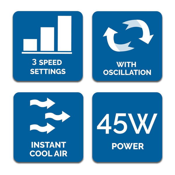 Fine Elements 32 Inch Slimline Tower Fan 3 Speed Settings 45 W - White - Image 2