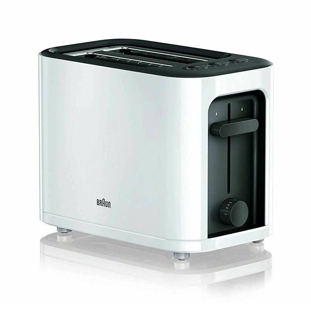 Braun PurEase 2 Slice Toaster Stainless Steel 1000 W White Buysbest