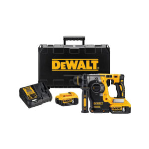 Dewalt 18V XR Brushless SDS Plus Hammer Drill with 2 x 5ah Batteries And Multi Voltage Charger With Heavy Duty Kit Box