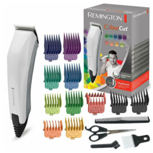 Remington Colour Cut Hair Clippers For Man Corded With Accessories 16 Pieces Kit