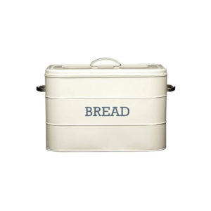 KitchenCraft Living Nostalgia Large Metal Bread Bin, 34 x 21.5 x 25 cm In Cream