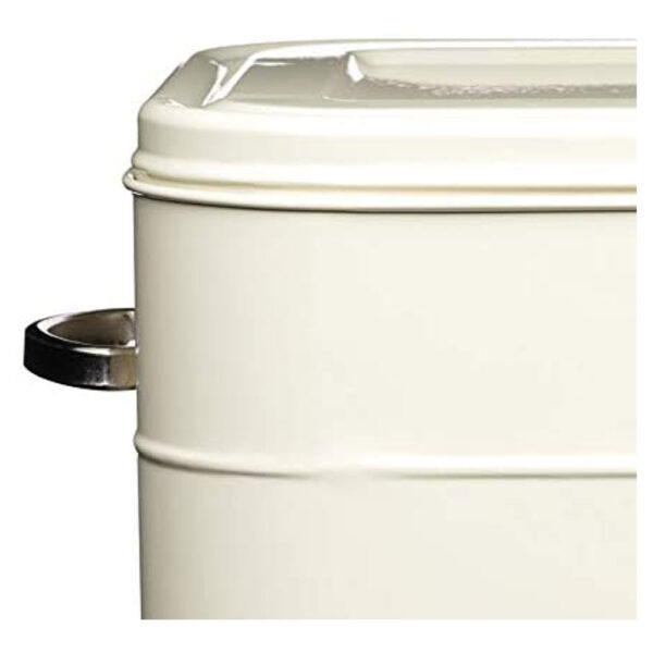 KitchenCraft Living Nostalgia Large Metal Bread Bin, 34 x 21.5 x 25 cm In Cream - Image 3