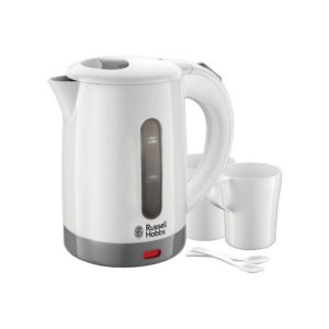 Russell Hobbs Compact Travel Kettle With Cups/Spoons Plastic 1000 W White