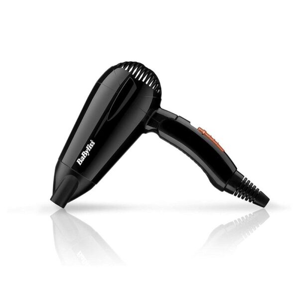 Babyliss Travel 2000 W Hair Dryer Lightweight Compact Small With Folding Handle - Black - Image 3
