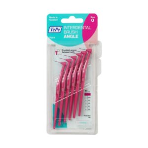 Tepe Angled Interdental Brushes 0.4mm (6pcs) – Pink
