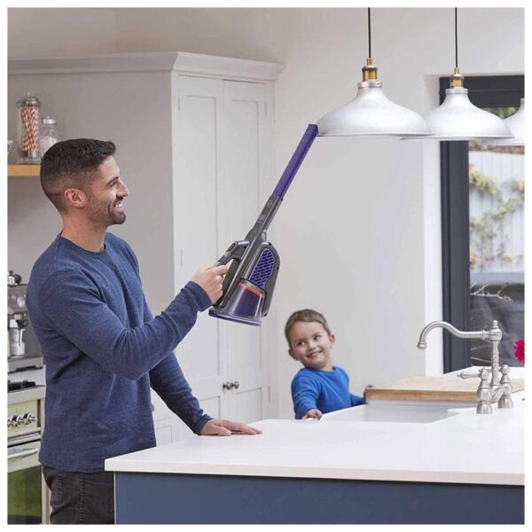 Black & Decker 18V Lithium-ion Cordless PET Dustbuster Handheld Vacuum with Charging Base And Pet Extension - Grey/Blue - Image 6