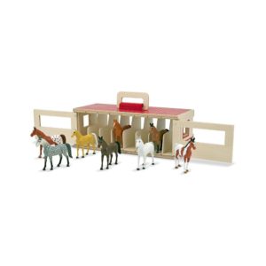 Melissa & Doug Take Along Show Horse Stable Play Set With Wooden 8 Toy