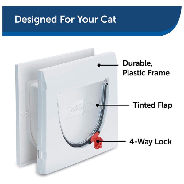 PetSafe Staywell Manual Cat Flap Pet Door 4 Way Locking In White - Image 3