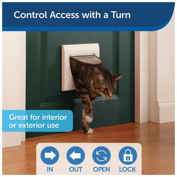 PetSafe Staywell Manual Cat Flap Pet Door 4 Way Locking In White - Image 4