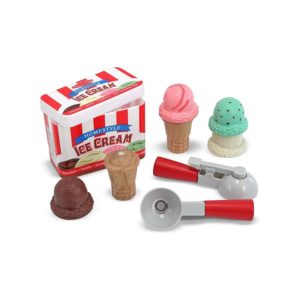 Melissa & Doug Scoop Stack Ice Cream Cone Magnetic Play Set – The Original 8 Pieces Play Food Kids Toy – Multicolor