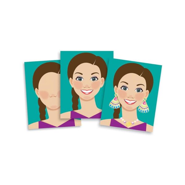 Melissa & Doug Make-a-Face Sticker Pad - Fashion Faces, 20 Faces, 5 Sticker Sheets - Image 2