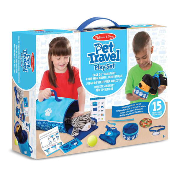 Melissa & Doug Tote & Tour Pet Travel Play Set - 15 Piece Pretend Play Pet With 2 Plush Stuffed Animals - Multicolour - Image 5