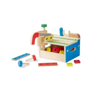 Melissa and Doug Hammer & Saw Tool Bench – Wooden Building Set 32 pcs