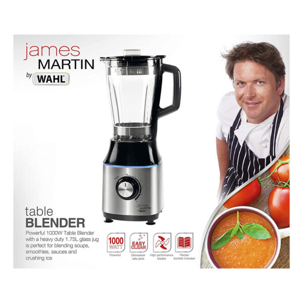 Wahl James Martin Table Top Jug Blender Heavy Duty Glass 1.75 Litres 1000 W - Stainless Steel - Image 5