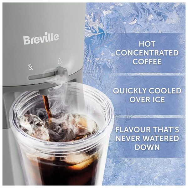Breville Iced Coffee Maker Plus Coffee Cup with Straw Ready in Under 4 Minutes - Grey - Image 2