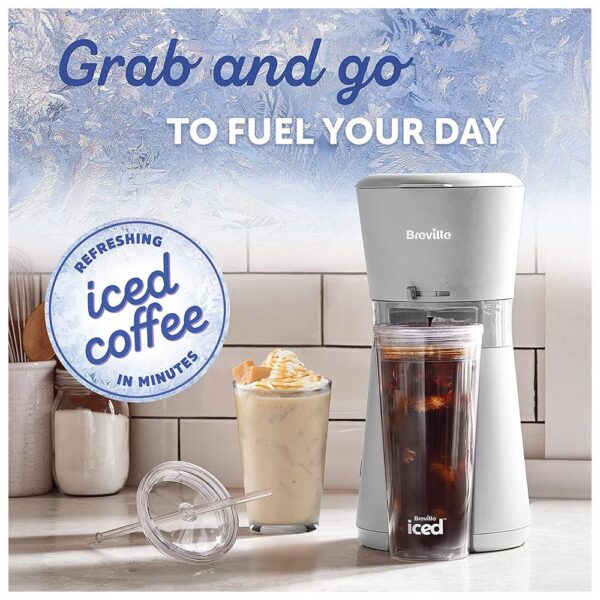Breville Iced Coffee Maker Plus Coffee Cup with Straw Ready in Under 4 Minutes - Grey - Image 3