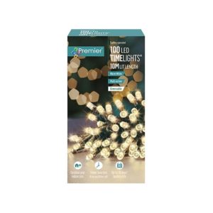 Premier Christmas Multi Action Battery Operated 100 LEDs Lights With Timer – Warm White