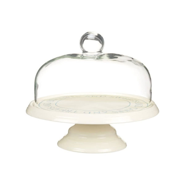 Ceramic Cake Stand with Glass Dome
