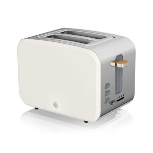 Swan Nordic 2 Slice Toaster With 6 Browning Levels Soft Touch And Matte Finish – Cotton White
