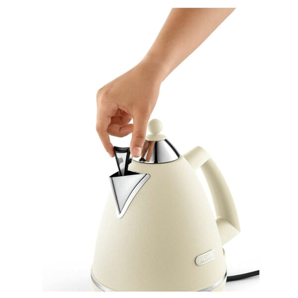 Delonghi Argento Flora Electric Jug Kettle Stainless Steel 3000 W 1.7 Litre - Beige - Image 4