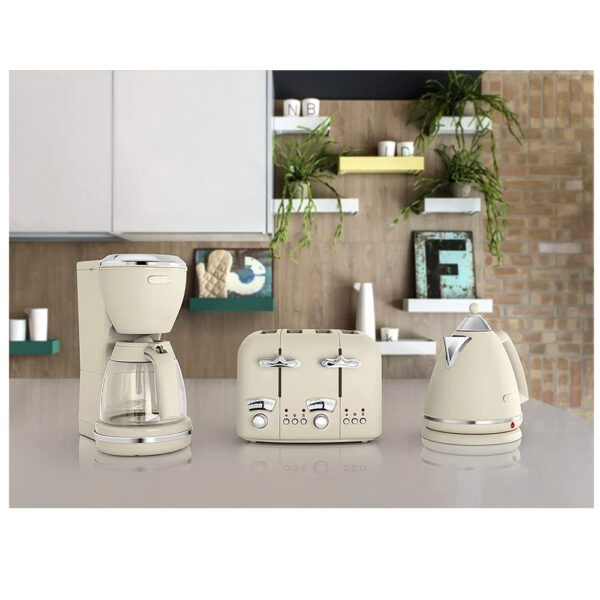 Delonghi Argento Flora Electric Jug Kettle Stainless Steel 3000 W 1.7 Litre - Beige - Image 6