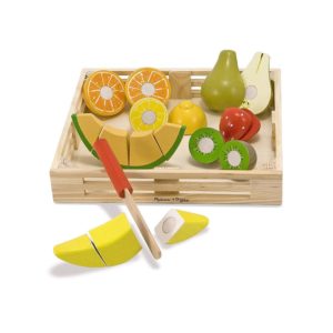 Melissa & Doug Cutting Fruit Set – The Original Wooden Play Food Kids Toy – 17 Piece Play Food Set – Multicolor