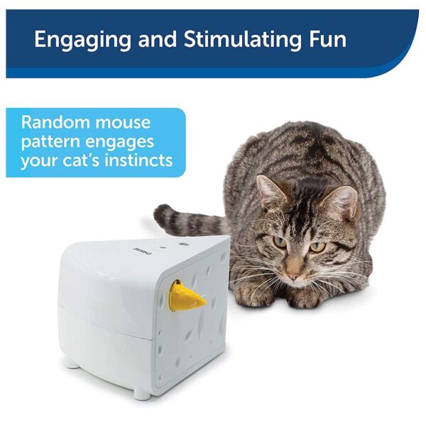 PetSafe Portable Cheese Automatic Cat Teaser Interactive Toys For Cats - White - Image 3