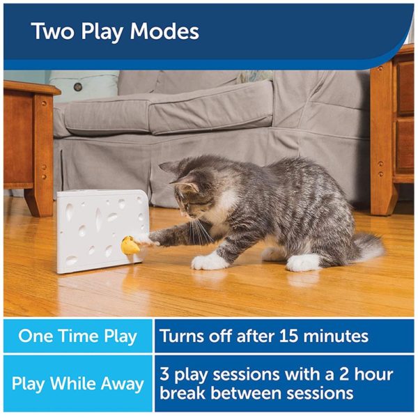 PetSafe Portable Cheese Automatic Cat Teaser Interactive Toys For Cats - White - Image 7