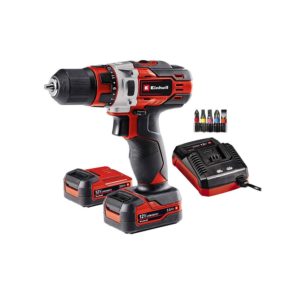 Einhell TE-CD 12/1 Li (2×2,0Ah) 12V Cordless Drill Driver With 2 Slide On Batteries – Black And Red