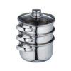 Kitchen Craft 3 Tier Food Steamer Pan/Stock Pot Stainless Steel 16cm - Image 2