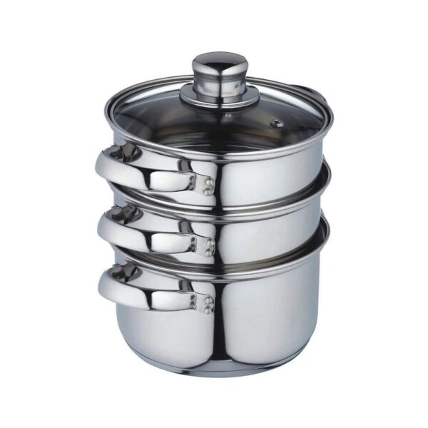 Kitchen Craft 3 Tier Food Steamer Pan/Stock Pot Stainless Steel 16cm - Image 2