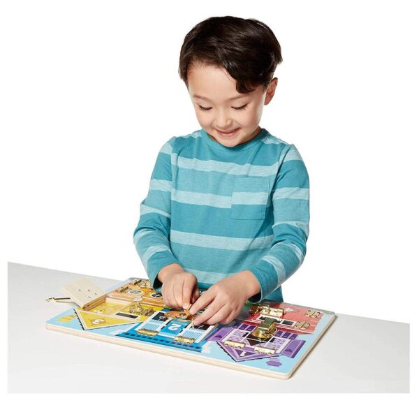 Melissa & Doug Skill Builders Learning Latches Board, Child's Toys - Image 3